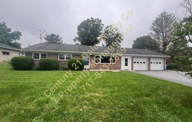 3 BR 1 Bath Rancher in Dover School District with a 2 car garage