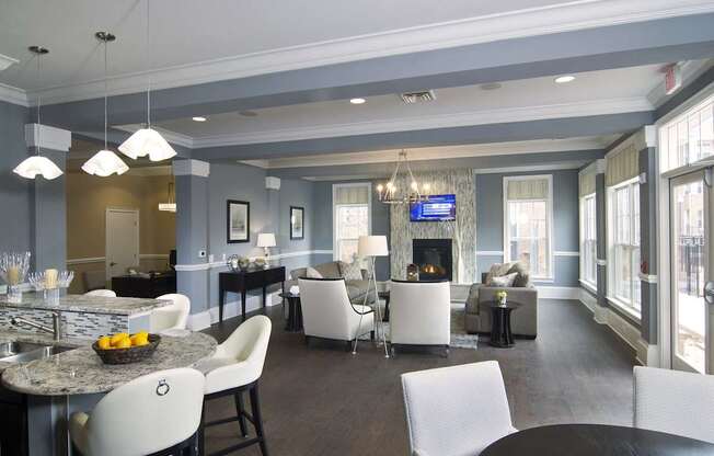 Clubhouse with fireplace, TV and WiFi