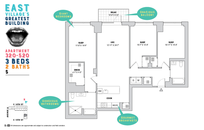 3 beds, 2 baths, $12,495, Unit 520