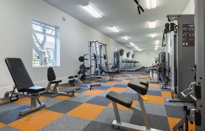 Fitness Center With Modern Equipment at Valley West, California, 95122