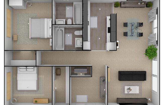 2 beds, 2 baths, 1,100 sqft, $1,850, Unit 61