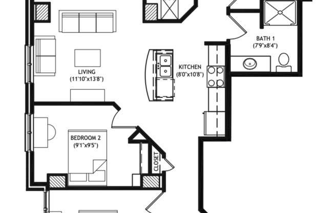 4 beds, 2 baths, 1,175 sqft, $5,900, Unit 302