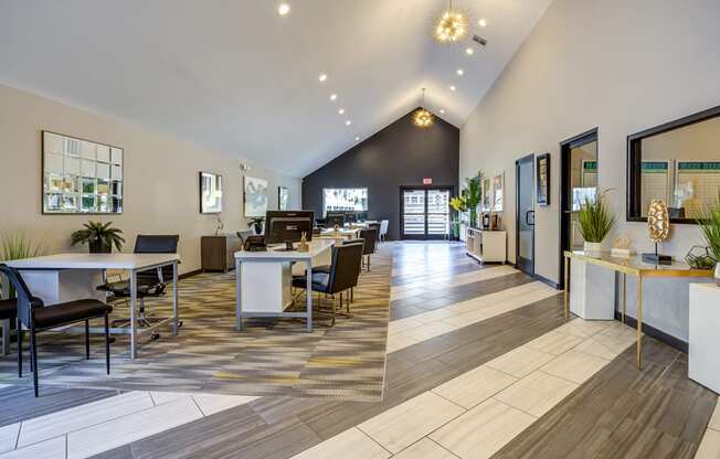 the preserve at ballantyne commons clubhouse with tables and chairs at The Hub at Baton Rouge, Baton Rouge, LA 