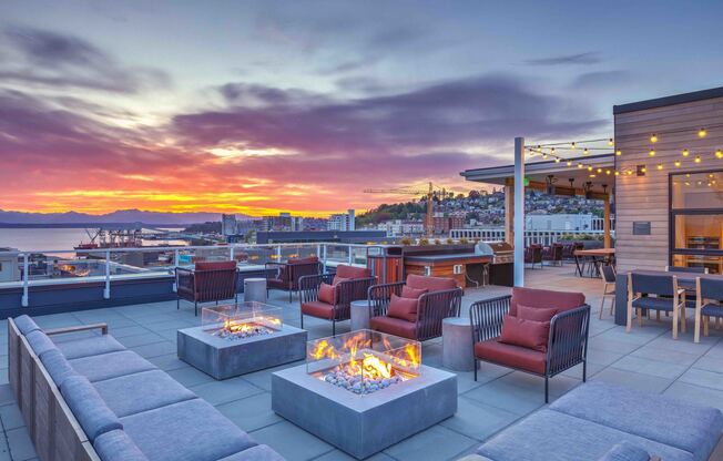 Rooftop seating and firepits