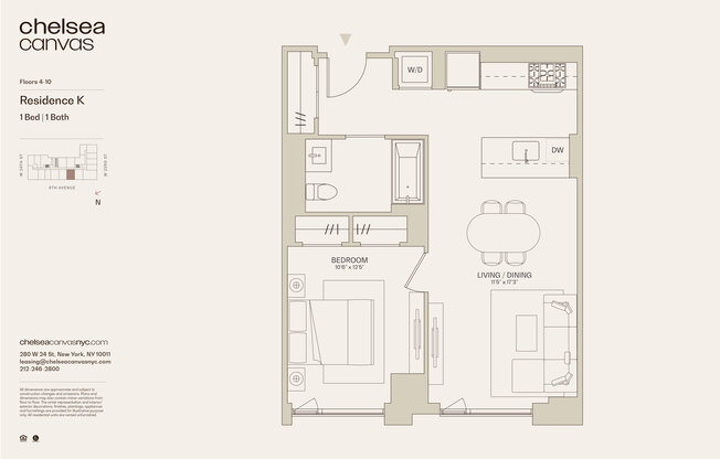 1 bed, 1 bath, $7,400, Unit 8K