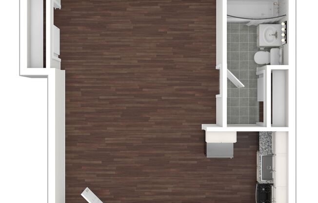 Studio, 1 bath, 450 sqft, $1,650, Unit 08A