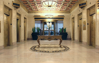 Gorgeous Lobby at The Terminal Tower Residences, Cleveland Apartments, OH, 44113
