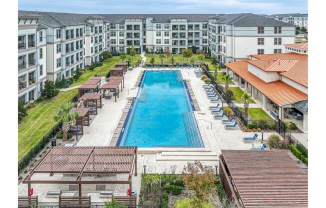 Views of Pool and Cabanas at Reveal at Bayside Apartments