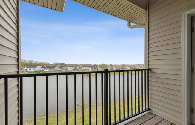 Balcony with Pond view
