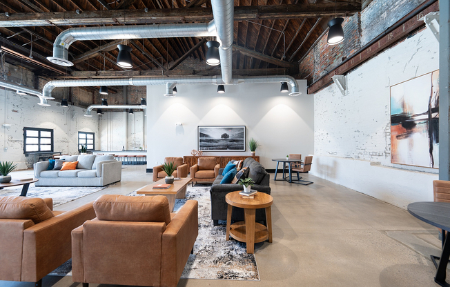 Loft-style clubhouse and lounge