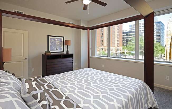 Updated Model Suite at Residences at 1717 Cleveland OH - Bedroom.