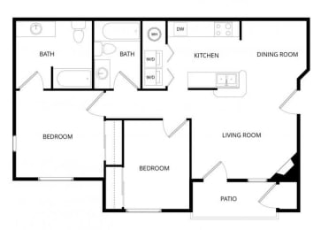 2 beds, 2 baths, 939 sqft, $2,237