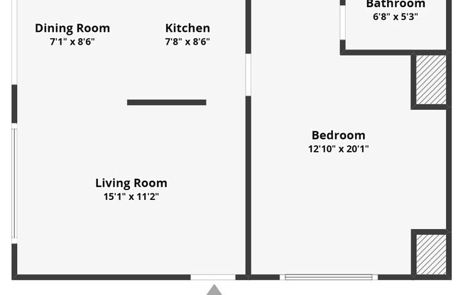 1 bed, 1 bath, 520 sqft, $1,299, Unit 20