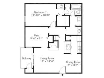 1 bed, 1 bath, 873 sqft, $1,270