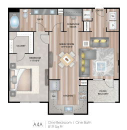 1 bed, 1 bath, 819 sqft, $1,810