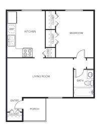 1 bed, 1 bath, 755 sqft, $890