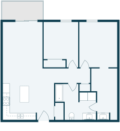 2 beds, 1 bath, 866 sqft, $1,140