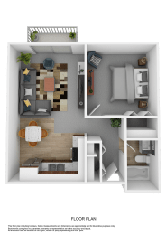 Floor Plan 1 Bedroom / 1 Bathroom