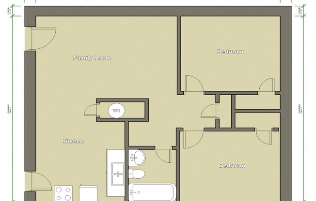 2 beds, 1 bath, 710 sqft, $882