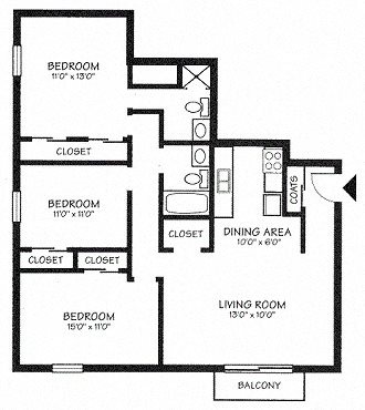3 beds, 2 baths, 1,200 sqft, $1,210
