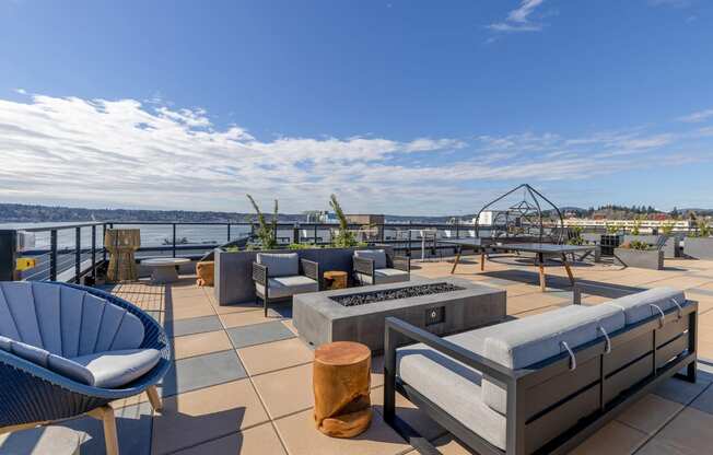a view of the roof deck at at Marina Square, Washington, 98337