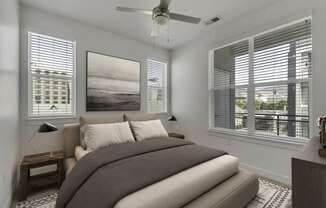 Large Windows in Bedroom at Garden Lofts