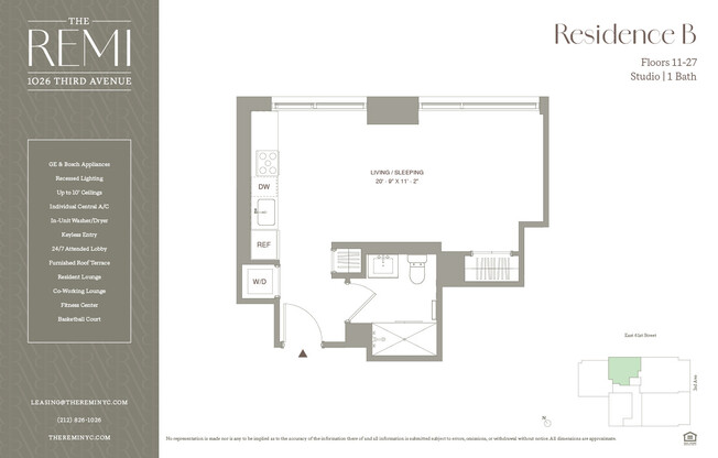 Studio, 1 bath, $5,600, Unit 26B