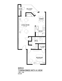 1 bed, 1 bath, 767 sqft, $1,567