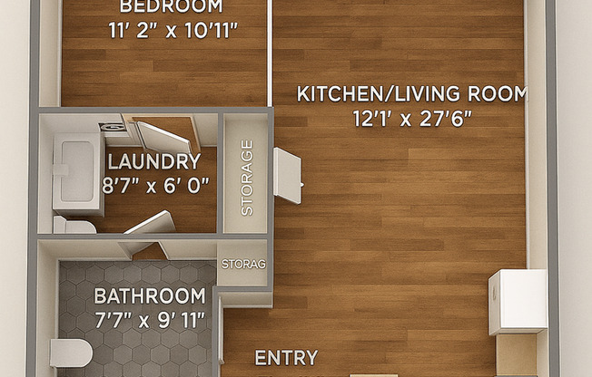 1 bed, 1 bath, 667 sqft, $1,199, Unit 225