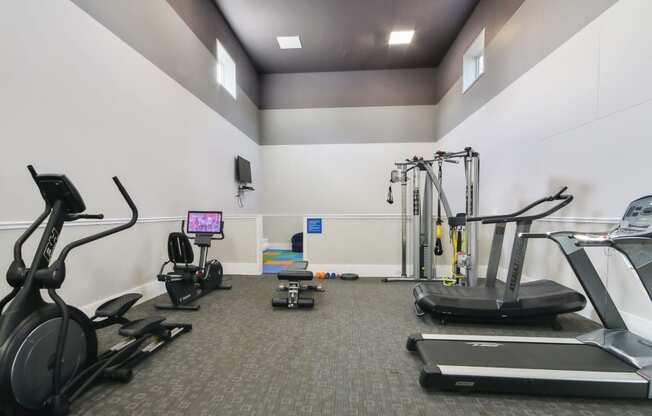 a gym 
at Sabal Point Apartments in Pineville, NC