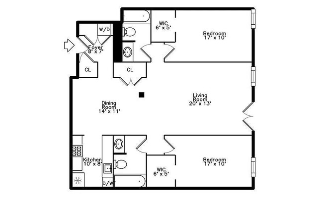 2 beds, 2 baths, 1,105 sqft, $3,900, Unit 112