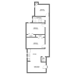 3 beds, 1 bath, 1,246 sqft, $2,746