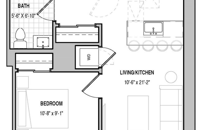 1 bed, 1 bath, 539 sqft, $1,949, Unit 207