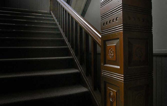 The Roosevelt School's historic grand staircase remains in the building.