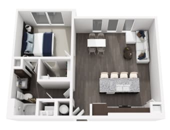 1 bed, 1 bath, 841 sqft, $2,038