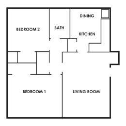 2 beds, 1 bath, 850 sqft, $1,035