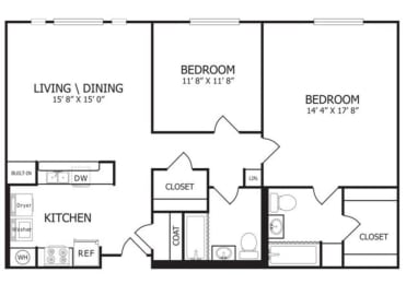 2 beds, 2 baths, 1,098 sqft, $1,783