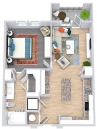 1 bed, 1 bath, 672 sqft, $1,295
