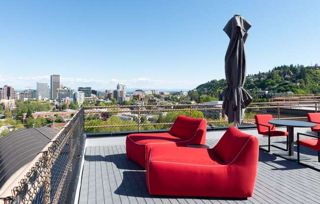 Rooftop deck at Portland Towers