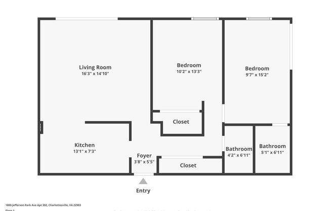 2 beds, 2 baths, $1,650, Unit # 302