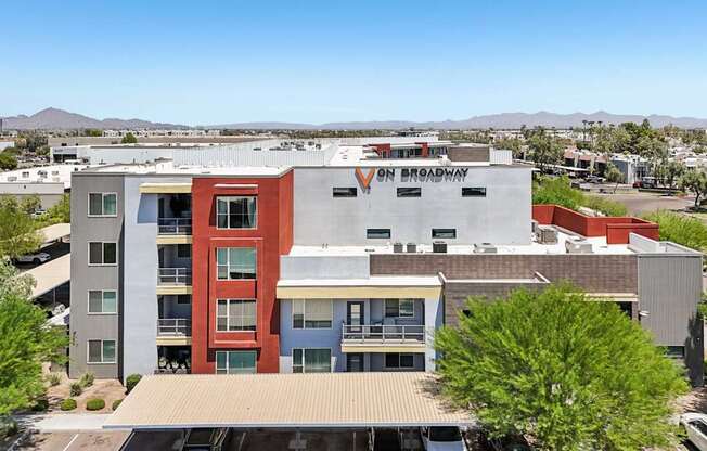 A building with the words "ON BROADWAY" on it.
