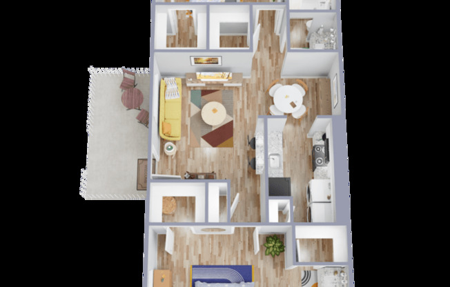 2 beds, 2 baths, 1,050 sqft, $1,229