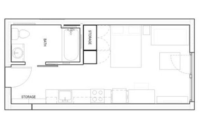 Studio, 1 bath, 300 sqft, $1,395, Unit 204