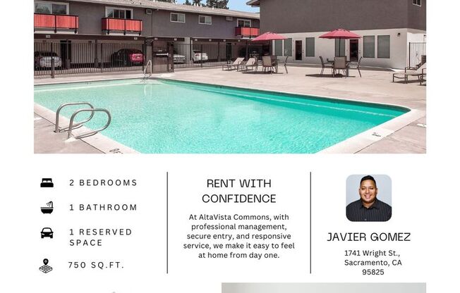 2 beds, 1 bath, 750 sqft, $1,550, Unit 43