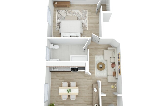 1 bed, 1 bath, 544 sqft, $1,585