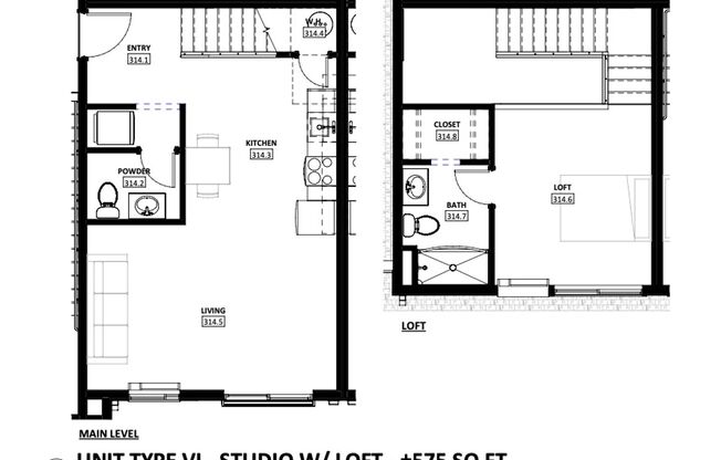 1 bed, 1 bath, 834 sqft, $1,525, Unit 314