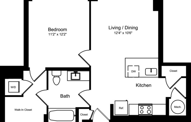 1 bed, 1 bath, 673 sqft, $2,445, Unit 405