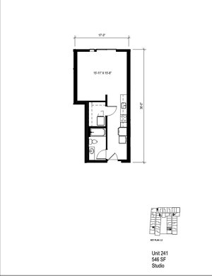 Studio, 1 bath, 546 sqft, $1,381