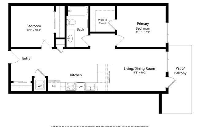 2 beds, 1 bath, 868 sqft, $2,800, Unit 204