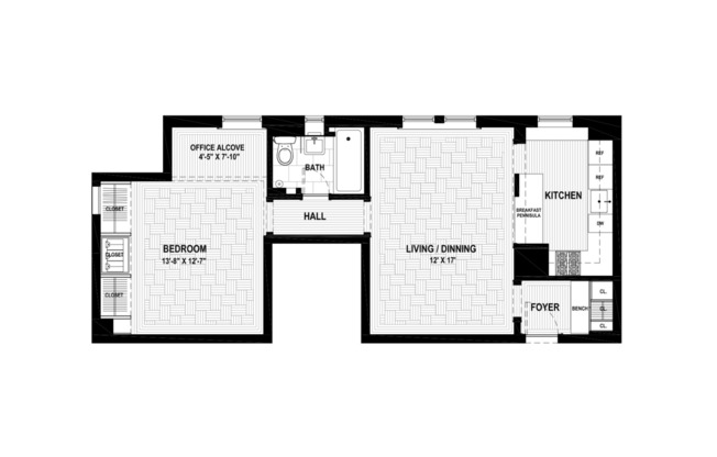 1 bed, 1 bath, $2,600, Unit 24